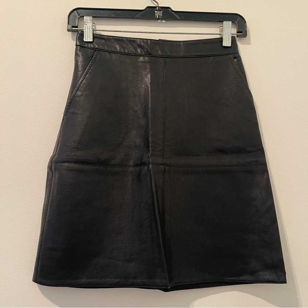 Zara Black and Gold A-Line Mini Skirt for Work